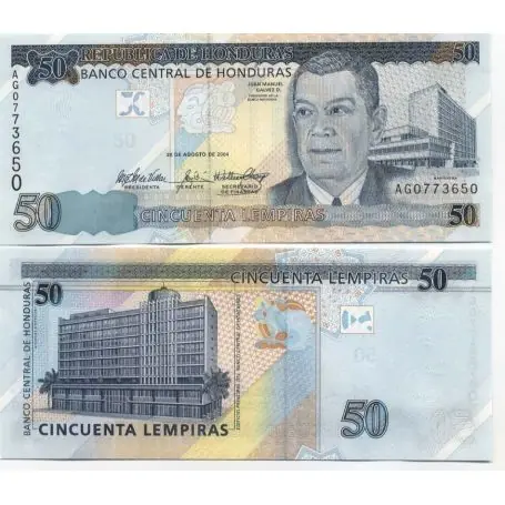 Fait Main Billet de collection Honduras Pk N° 88 - 50 Lempiras