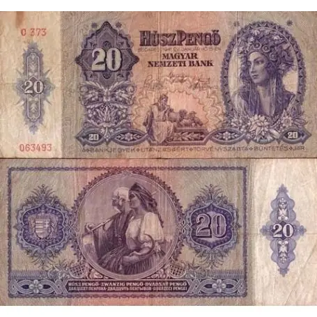 Gros Lot Billet de banque Hongrie Pk N° 109 - 20 Pengo