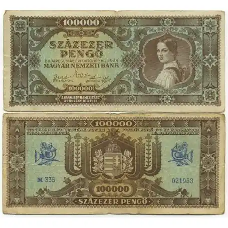 Commander Vite Billets banque Hongrie Pk N° 120 - 100000 Pengo