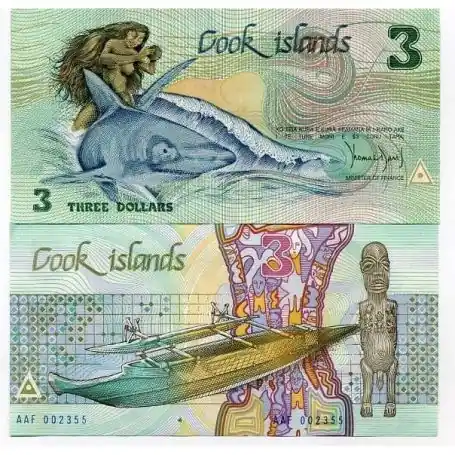 ILES COOK - Pk N° 3 - Billet de collection de 3 Dollars Vente Directe