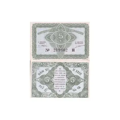 Produit De Marque Billets de banque Indochine Pk N° 88 - 5 Cents