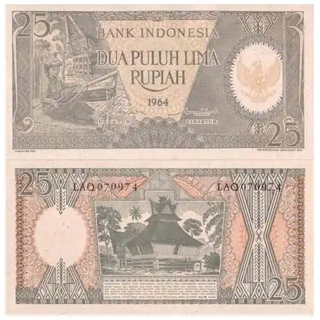 Dernière Chance Billet de collection Indonesie Pk N° 95 - 25 Rupiah
