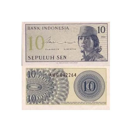 Billets banque Indonesie Pk N° 92 - 10 Sen Exclusif