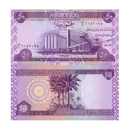 Billet de banque Irak Pk N° 90 - 50 Dinar Fait Main