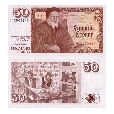 Billets banque Islande Pk N° 49 - 50 Kronur Quantité Limitée