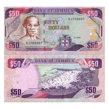 Billets collection Jamaique Pk N° 73 - 50 Dollars Nouvelle Collection