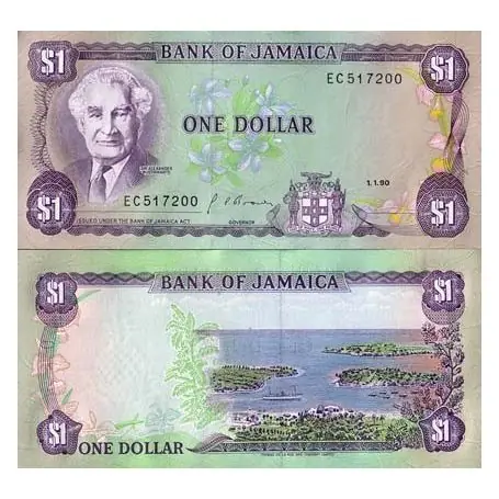 Billet de collection Jamaique Pk N° 68 - 1 Dollar Soldes