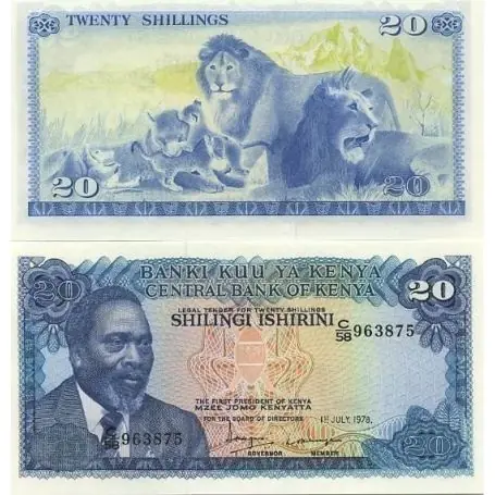 Billet de collection Kenya Pk N° 17 - 20 Shilling Dernière Chance