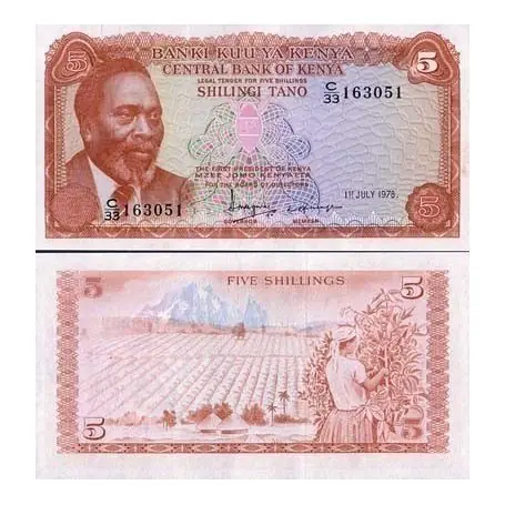Top Qualité Billets banque Kenya Pk N° 15 - 5 Shilling
