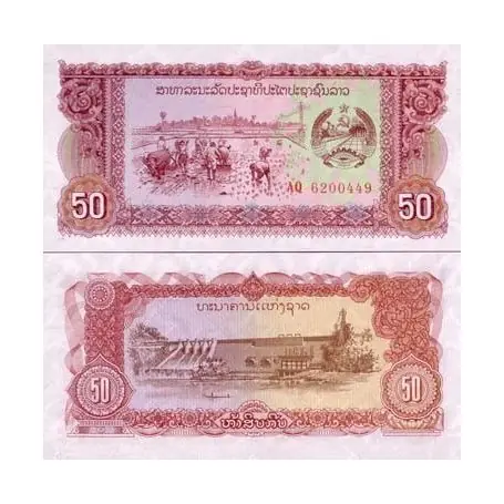 Garantie Incluse Billets de banque Laos Pk N° 29 - 50 Kip
