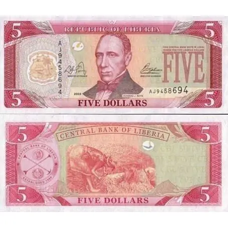 Usine Directe Billets collection LIBERIA Pk N° 26 - 5 Dollar