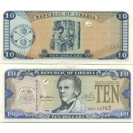 Dernière Chance Billet de collection LIBERIA Pk N° 22 - 10 Dollar