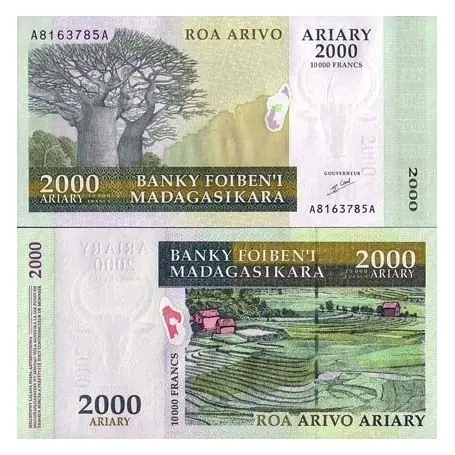 Billets banque MADAGASCAR Pk N° 83 - 2000 ARYARY Satisfait Ou Remboursé