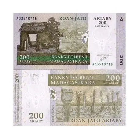 Seulement Aujourd’hui Billets collection MADAGASCAR Pk N° 87 - 200 ARIARY