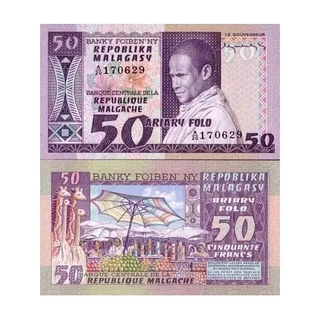 Billet de collection Madagascar Pk N° 62 - 50 Francs Premium