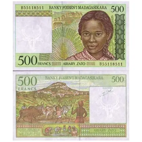 Top Vente Billet de banque Madagascar Pk N° 75 - 500 Francs