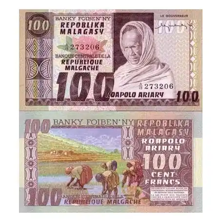 Original Billet de collection Madagascar Pk N° 63 - 100 Francs