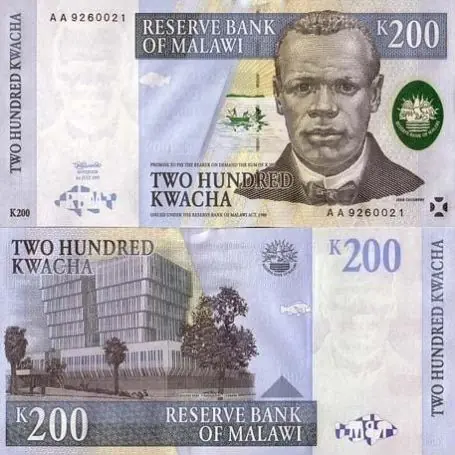 Premium Billet de collection Malawi Pk N° 41 - 200 Kwacha