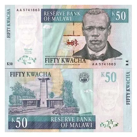 Billets collection Malawi Pk N° 39 - 50 Kwacha Livraison Gratuite