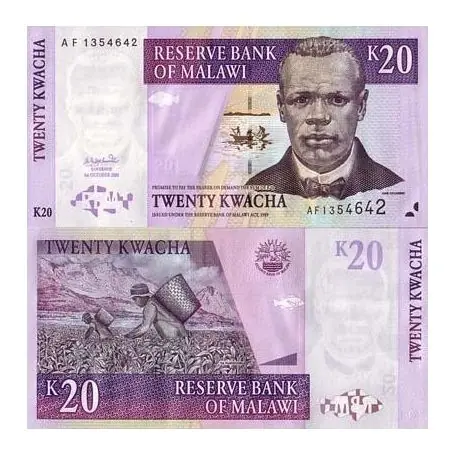 Gros Lot Billet de banque Malawi Pk N° 44 - 20 Kwacha