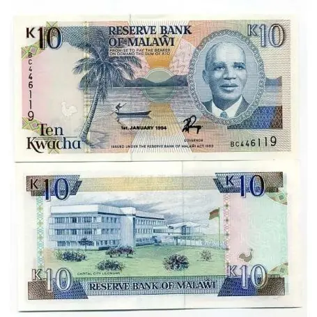 Jusqu’à Épuisement Des Stocks Billet de collection Malawi Pk N° 25 - 10 Kwacha