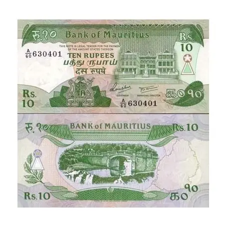 Haute Qualité Billet de collection Maurice Pk N° 35 - 10 Ruppees