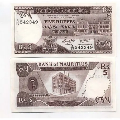 Pas Cher Billets de banque Maurice Pk N° 34 - 5 Ruppees