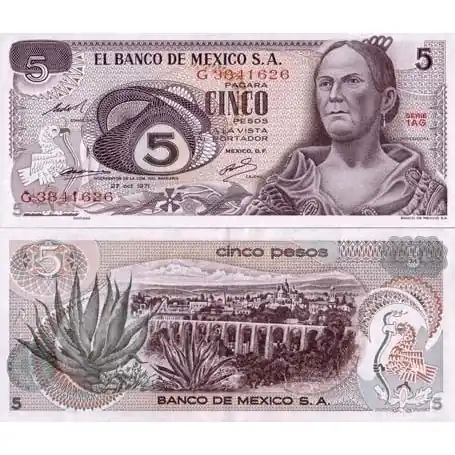 Bon Plan Billets de banque Mexique Pk N° 62 - 5 Pesos