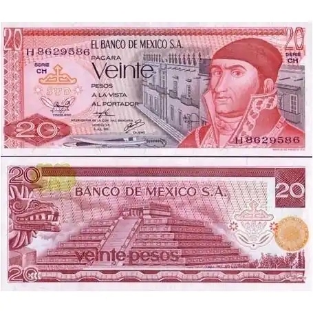En Vogue Billet de collection Mexique Pk N° 64 - 20 Pesos