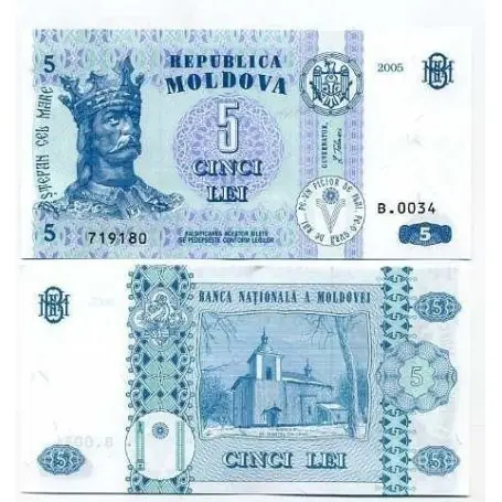 Satisfait Ou Remboursé Billet de collection Moldavie Pk N° 9 - 5 LEI
