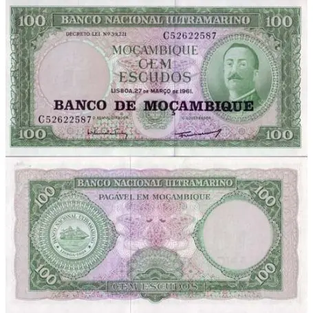 Billets collection Mozambique Pk N° 117 - 100 Escudos Dernière Chance