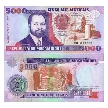 Billet de banque Mozambique Pk N° 136 - 5000 Meticais Vente Flash