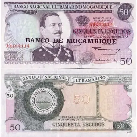 Billet de collection Mozambique Pk N° 116 - 50 Escudos Populaire