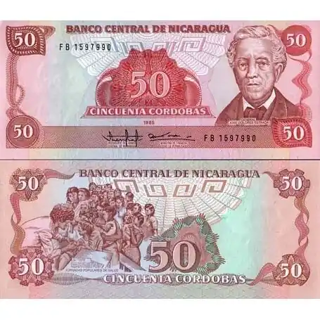 Fait Main Billets collection Nicaragua Pk N° 153 - 50 Cordobas