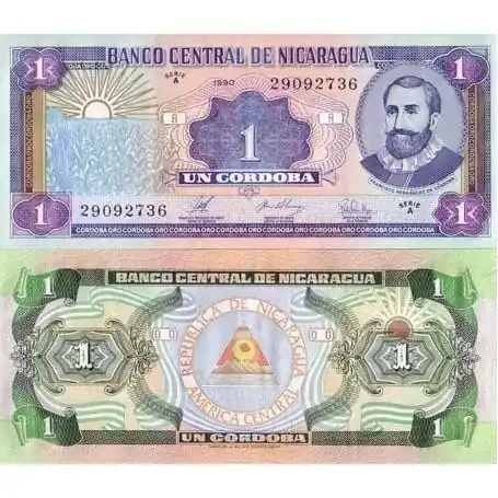 Billets de banque Nicaragua Pk N° 179 - 1 CORDOBA Seulement Aujourd’hui