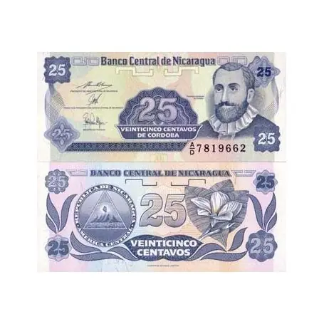 Billet de banque Nicaragua Pk N° 170 - 25 Centavo Solde