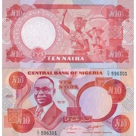 Billets de banque Nigeria Pk N° 25 - 10 Naira Soldes