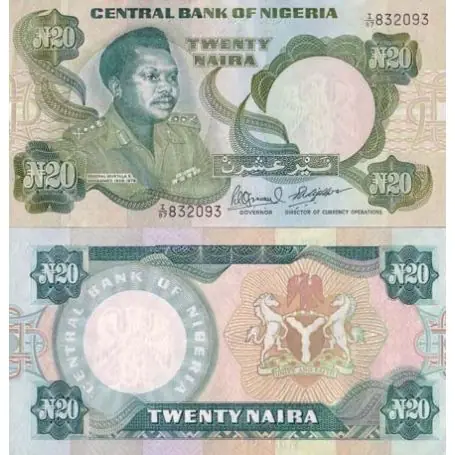 Dernier Modèle Billets banque Nigeria Pk N° 26 - 20 Naira