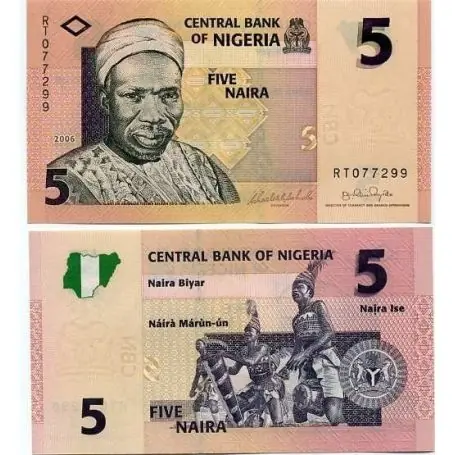 Quantité Limitée Billet de collection Nigeria Pk N° 32 - 5 Naira
