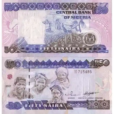 Authentique Billets de banque Nigeria Pk N° 27 - 50 Naira