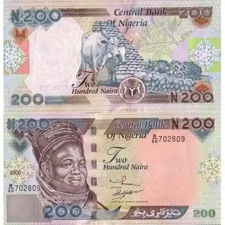 Billets banque Nigeria Pk N° 29 - 200 Naira Exclusif