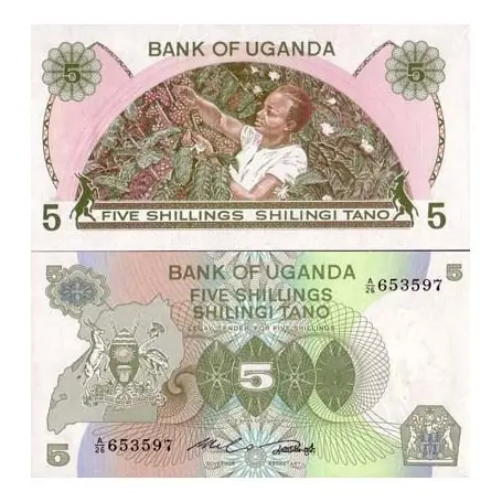 Billets collection Ouganda Pk N° 15 - 5 Shilling Dernière Chance