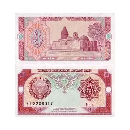 Nouvelle Collection Billet de collection Ouzbekistan Pk N° 74 - 3 Sum