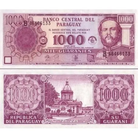 Billets de banque PARAGUAY Pk N° 221 - 1000 Guaranies Remise