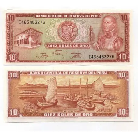 Billet de collection Perou Pk N° 100 - 10 Soles Achat Immédiat