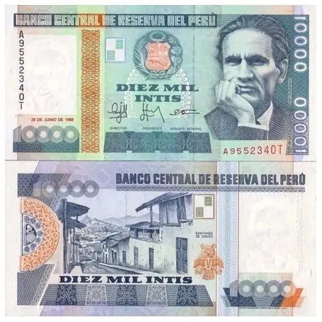 Usine Directe Billet de collection Perou Pk N° 140 - 10000 Intis