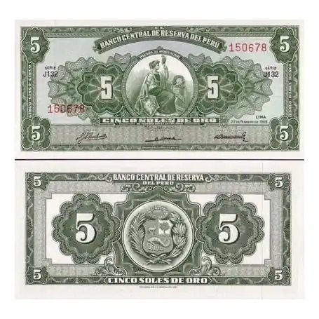 Billets de banque Perou Pk N° 83 - 5 Soles Top Qualité