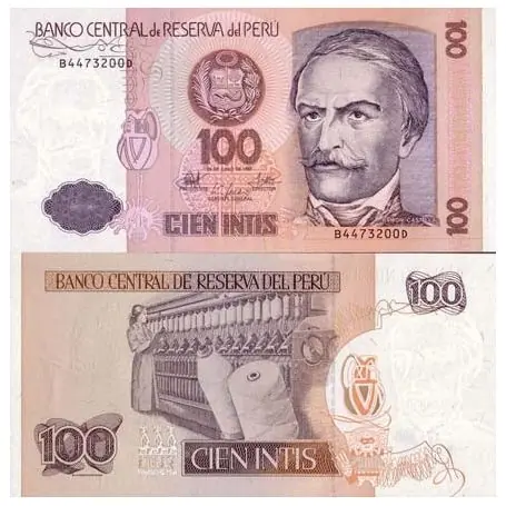 Meilleure Qualité Billets collection Perou Pk N° 133 - 100 Intis