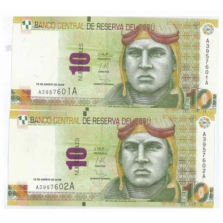 Gros Lot Billet de collection Perou Pk N° 182 - 10 Nouveaux soles