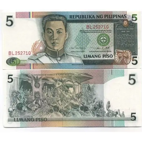 Top Qualité Billets banque Philippines Pk N° 180 - 5 Pisos